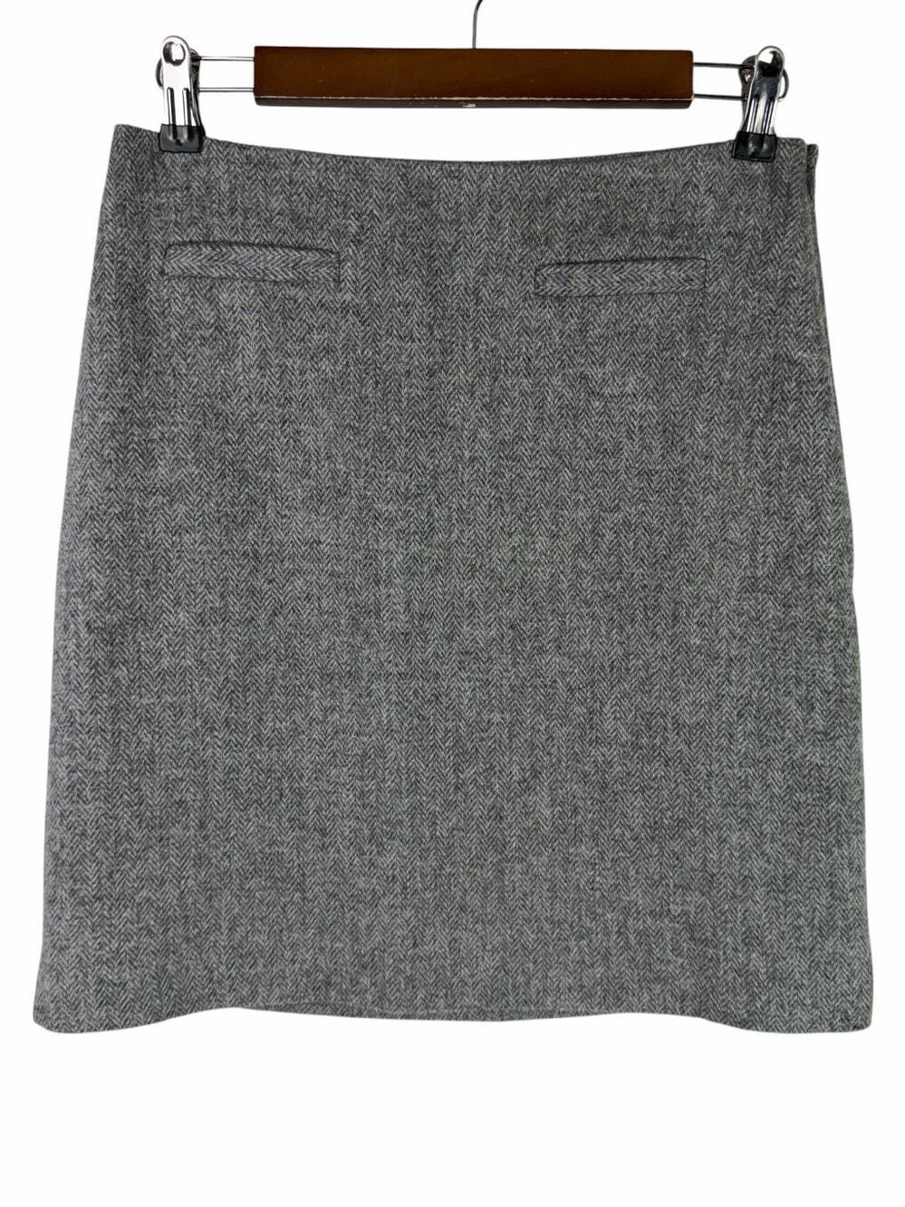 Talbots 4P Gray Lined Wool Blend Skirt